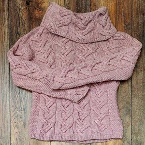 100% Merino Wool Aran Cable Knit Sweater